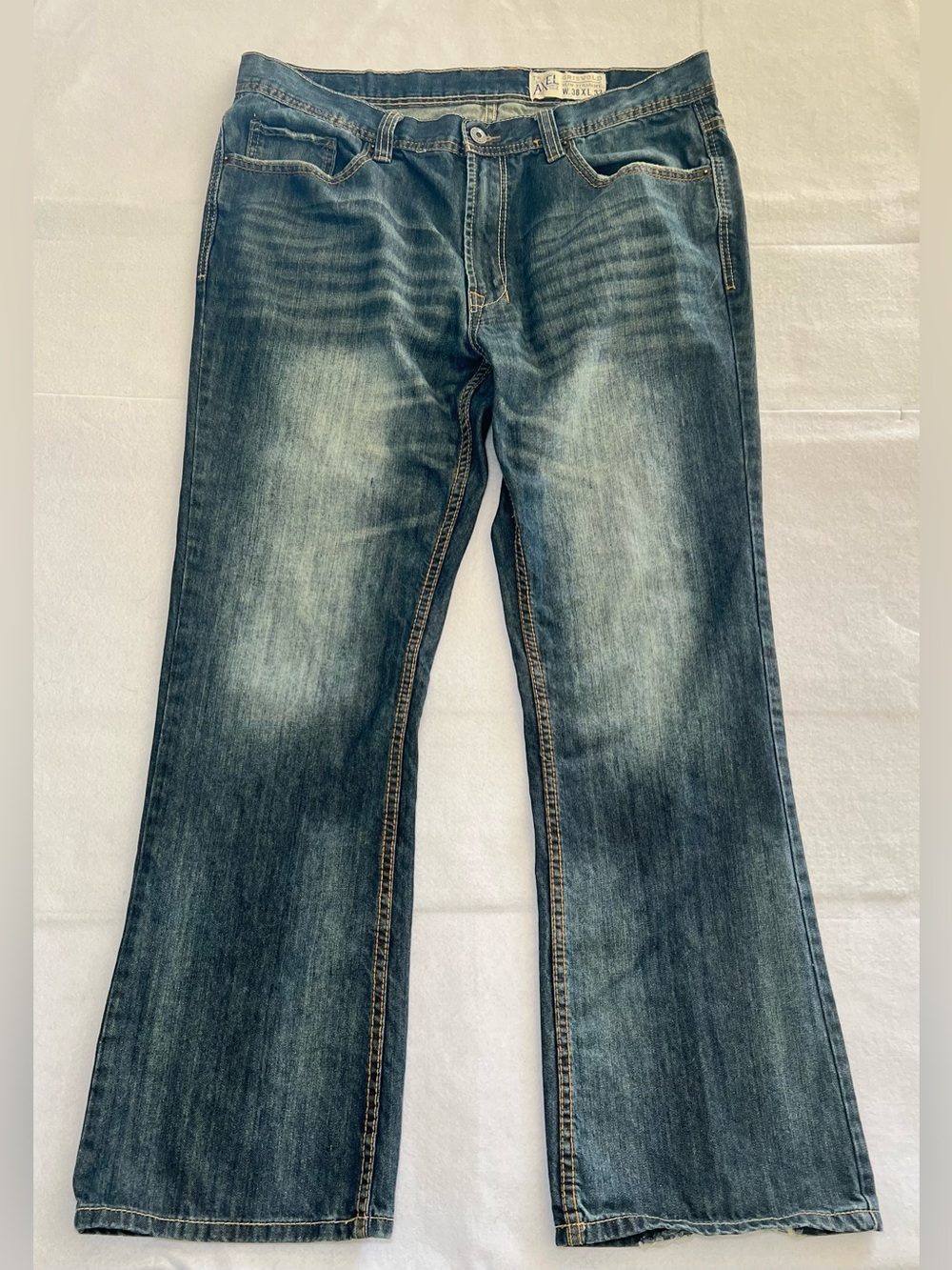 TK Axel Griswold Slim Straight Men's Distressed Jeans  Blue Denim Size 38x32